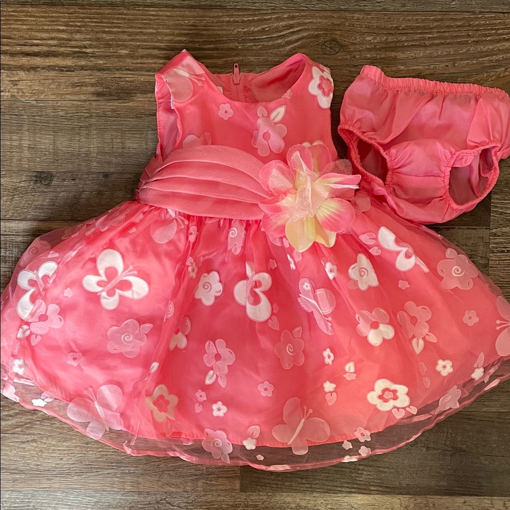 Ashley Ann Pink Floral Infant Dress